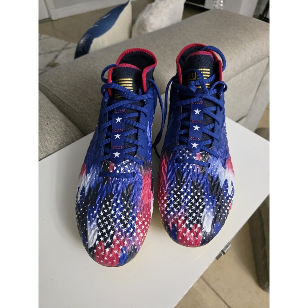 Under Armour Spotlight Clone 4 MC USA Blue Mens 14 Football Cleats 3027296-400